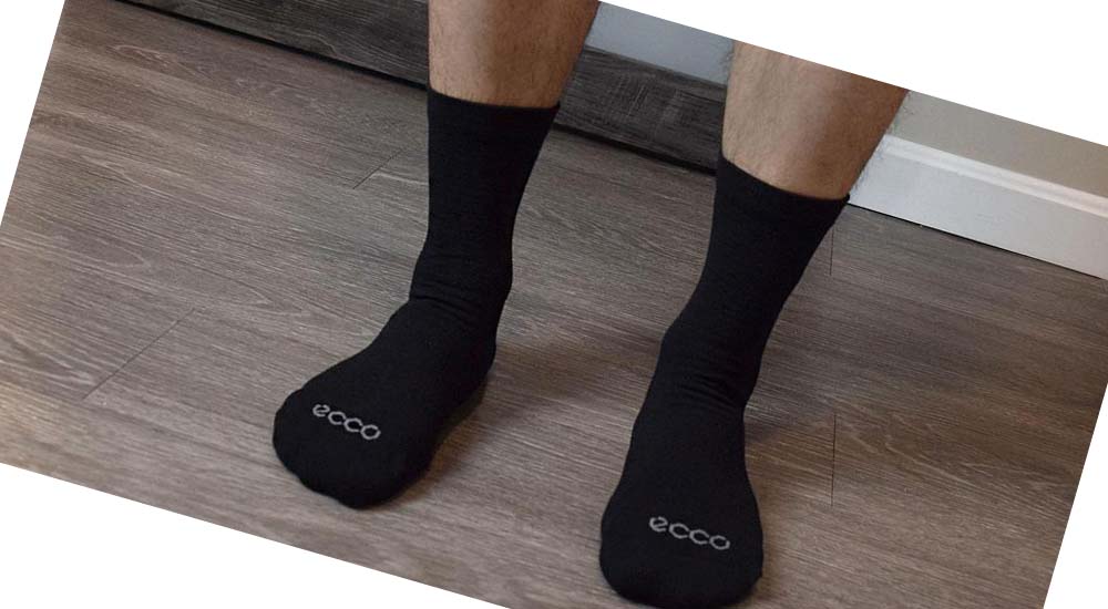 Men's Ecco Casual Short Crew Socks Black | Canada 825ZUT